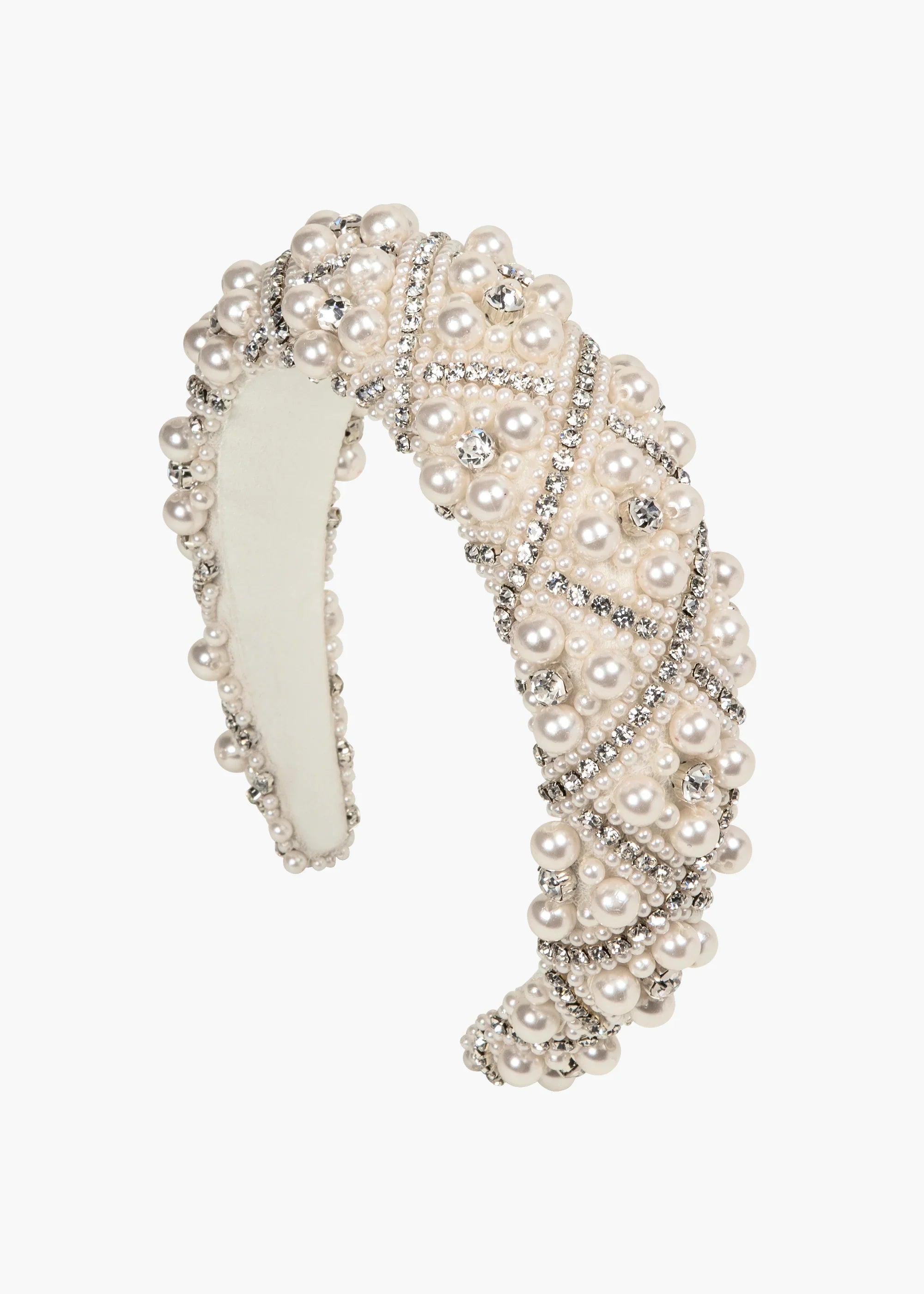 Jennifer Behr Marilyn Headband Pearl and Swarovski Crystal Headband